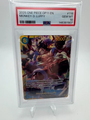 MONKEY D. LUFFY 2025 One Piece A Fist Of Divine Speed PSA 10 #OP11-118 AWESOME!
