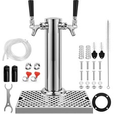 Kegerator Tower Kit, Dual Tap Kegerator Tower Beer Tap Tower 3    Flange Beer ...