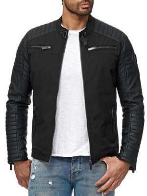 Herren Jacke Übergangsjacke Steppjacke Jacket Biker Motorrad Look MC Redbridge