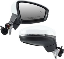 White Right Passenger Mirror Heated Signal Blind Spot For 2018-2025 VW Tiguan