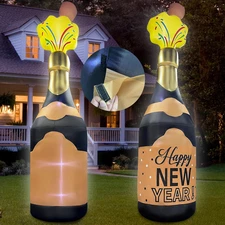 12FT New Years Inflatables Champagne 2026 NEW LED Decoration