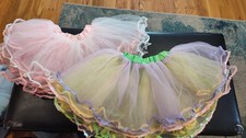 2 Girls Rainbow Reversible Princess Tutus Pettiskirt New Ballet Dress Up