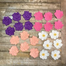 Sew On Patches Lot Embroidered Appliques 24 Flowers Roses Magnolias 4.5  