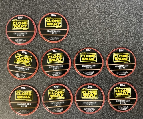 Star Wars Clone Wars Topps Collector Coin Red Metal 10 Coins - Picture 2 of 2