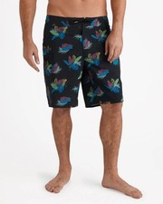 VOLCOM Manic 2 Board Shorts Swim Trunks Tropical Black Men  s Sz 36 NEW  50