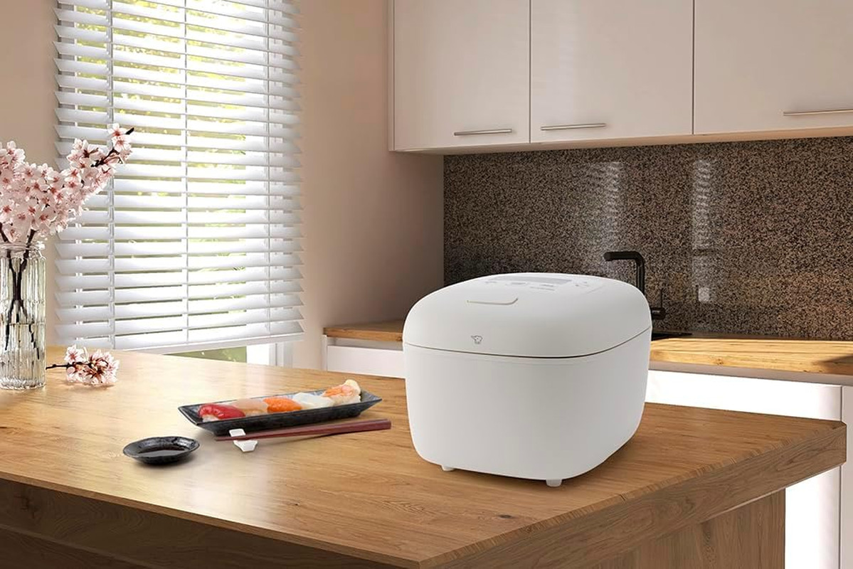 10-Cup Micom Rice Cooker & Warmer - Elegant White Design for Perfect Rice