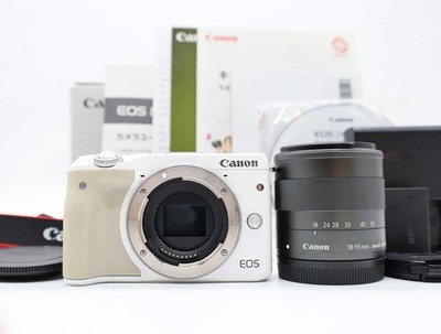 Canon EOS M3 24.2MP Spiegellose Kamera Weiß 18-55mm Objektiv mit Box [Exc+++]...