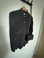 Hochwertige Seidenbluse Designerbluse Equipment Gr. M Anthrazit