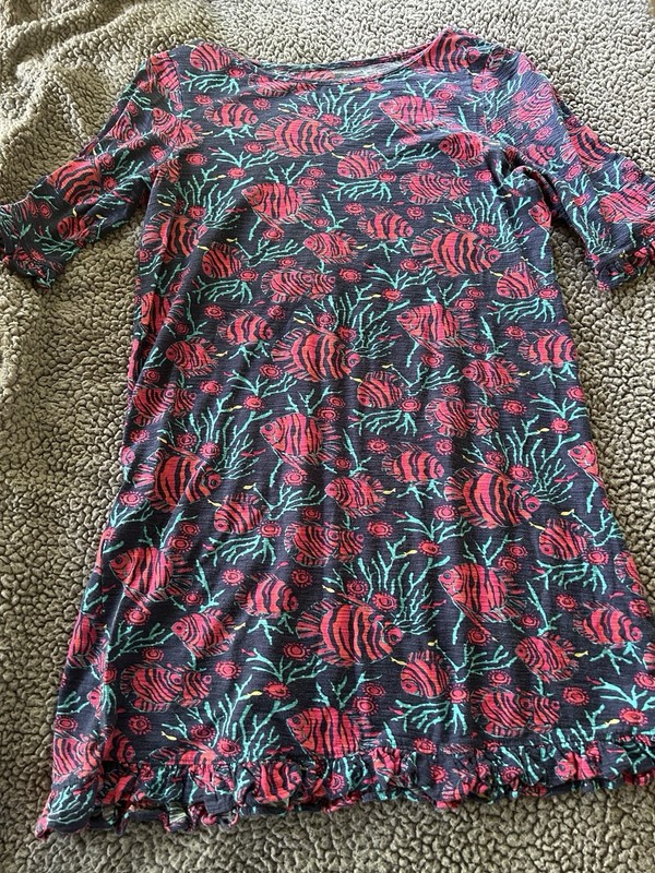 Girls Lilly Pulitzer dress/ cover up size 12-14 blue & red fish print