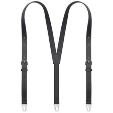 Full Grain Leather Suspender for Men  Y Design Suspenders  Leather Braces W...