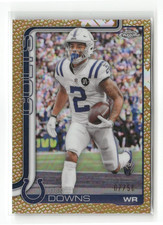 2025 Topps Chrome Josh Downs #127 Football Leather Gold /50 Indianapolis Colts
