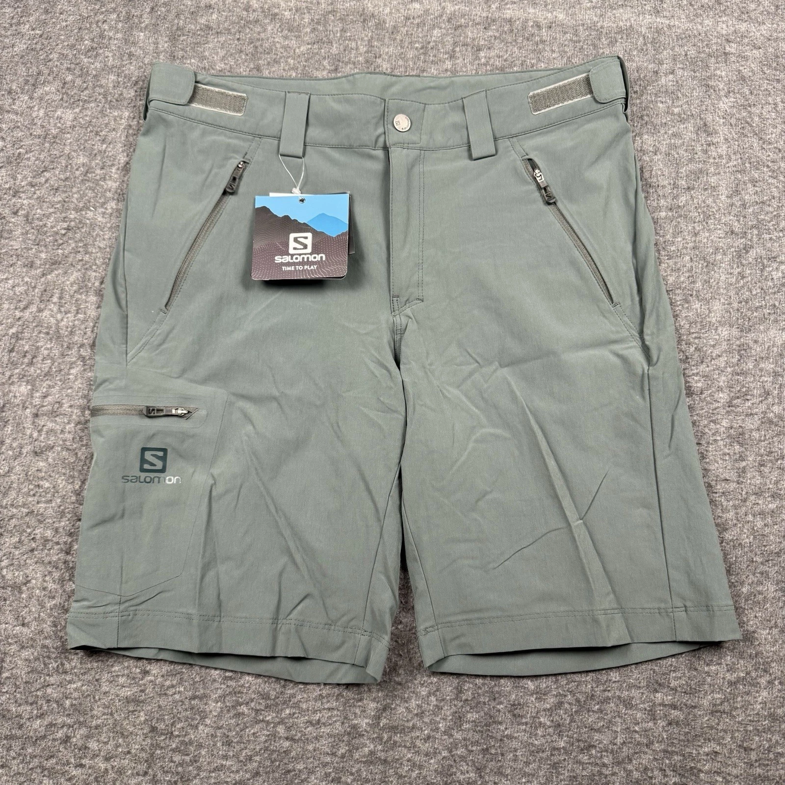 Salomon Shorts Mens 32 Green Wayfarer Hiking Climbing Trail Outdoors UPF NEW