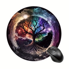 Rainbow Tree Mouse Pad Colorful Cosmic Nebula Desk Mat for Nature  Space Lovers