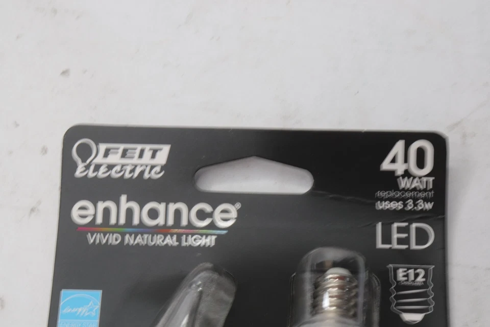 (2-Pk) Feit Electric Flame Tip LED Light Bulbs Daylight 500K 300lm 40W - Image 2 of 4