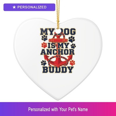 Custom Dog Christmas Holiday Ornament Personalized Heart Shaped Pet Easter Gift