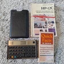 Hewlett Packard HP 12C Financial Calculator,Guide Handbook, Original Case Works