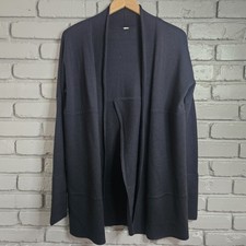 Lululemon Womens II Sweater 8 Sit In Lotus Wrap II Black Open Front Cardigan