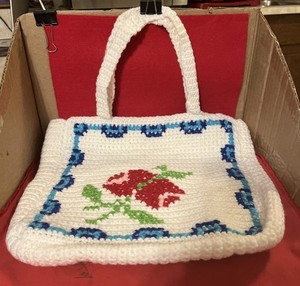 New Hand Made Crochet Woman’s Hand Bag Or Tote Bag 12 X 14.