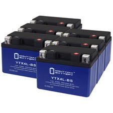 Mighty Max YTX4L-BS LIFEPO4 -12V 3 AH Lithium Iron Phosphate Battery - Pack of 6