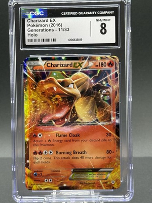 #ad 2016 Pokemon XY CHARIZARD EX CGC 8 Generations 11 83 Low Pop $35.00