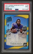 2017 Donruss Optic Dalvin Cook Gold Holo Rated RC 10/10 PSA 9 MINT
