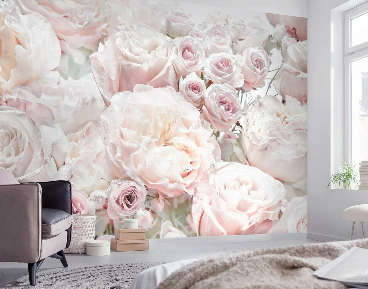 Rose Pink Flowers Wallpaper Mural  Flower Wallpaper  Ever Wallpaper