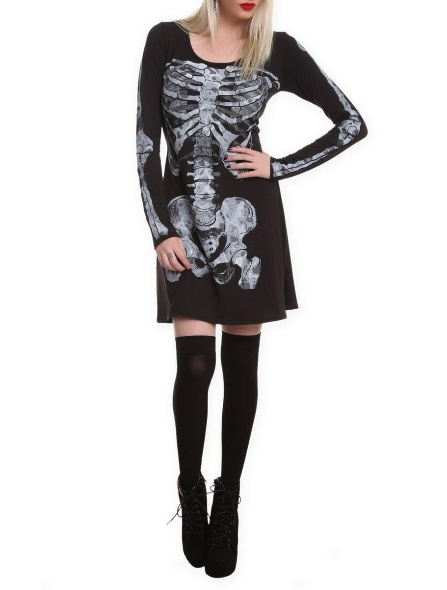 rib cage dress hot topic Hot Topic Teenage Runaway Rib Cage Long-Sleeved Dress Size XS Halloween  Costume