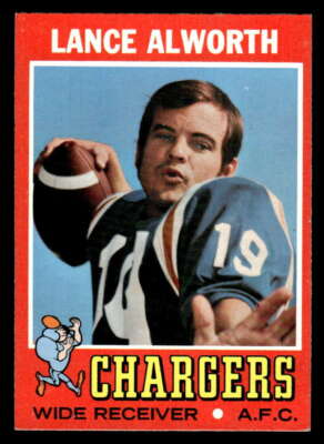 1971 TOPPS LANCE ALWORTH SAN DIEGO CHARGERS #10 EX-MT X10009
