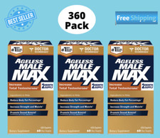 Ageless Male Max Total Testosterone and Nitric Oxide Booster360ct No Ship To CA 