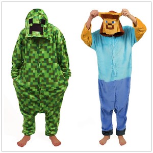 Minecraft Steve Onesiee Kigurumi Fancy Dress Costume Hoody 