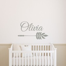Personalized Arrow Name Wall Decal- Rustic Name Decal Nursery Decor aa505