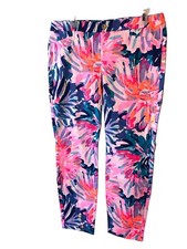NWT Lilly Pulitzer Off Tropic low rise pants size 12 pink neon cotton blend