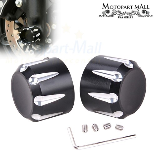 Black Thick Cut Front Axle Cap Nut 