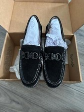 Donald Pliner Helioci Loafer in Black Suede  Patent Size 9