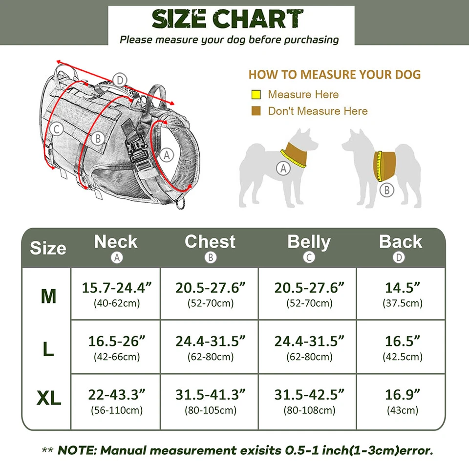 Tactical Dog Harness MOLLE Training Vest with Bags Heavy Duty for Medium Large - Image 2 of 4