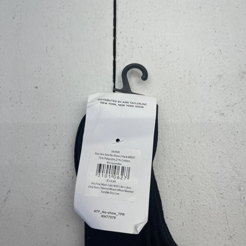 Paquete de 2 calcetines Ann Taylor negros No Show para mujer talla OS nuevos Foto 4 de 4