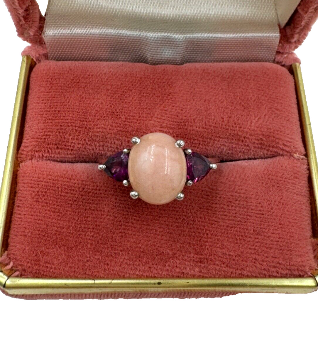 GORGEOUS PINK OPAL CAB TRIANGULAR CUT NATURAL GAR… - image 2