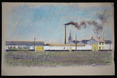 Pierre Roger Al. Bechon-Sauzeau (1924-2006) Village De Pecheurs Bretagne