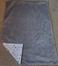 Lovey Security Blanket Plush HTF Gray Star Pink White