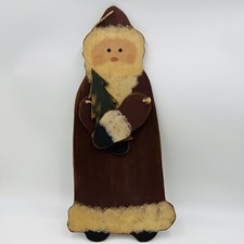 Santa Christmas Hand Painted Handmade Wood Wooden 20.5" Wall Door Tree Country