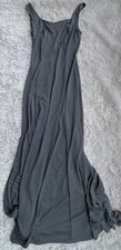 A.B.S. Evening Essentials Women's M Dark Gray Sleeveless Plunge Back Long Dress