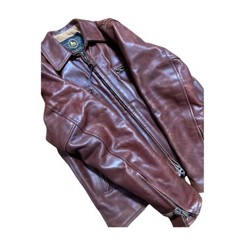 IRON HEART x ALEXANDER LEATHERS Cafe Racer Horsehide Riders Jacket Size 42 Used - Afbeelding 3 van 8