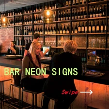 Bar Neon Sign Light Classic Style Real Glass 19" Free Choice