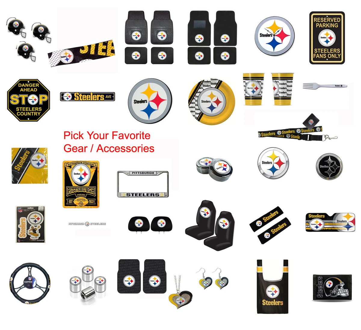 bekendtskab Ooze fornærme NFL Pittsburgh Steelers Pick Your Gear Automotive Accessories Official  Licensed | eBay