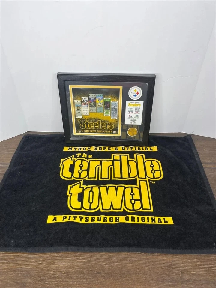 Pittsburgh Steelers Super Bowl XL Highland placa como nueva certificado de autenticidad/5000 toalla terrible Foto 2 de 3