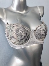 Victoria's Secret New Dream Angels Gray Lace Jeweled Crystal Unlined Bra