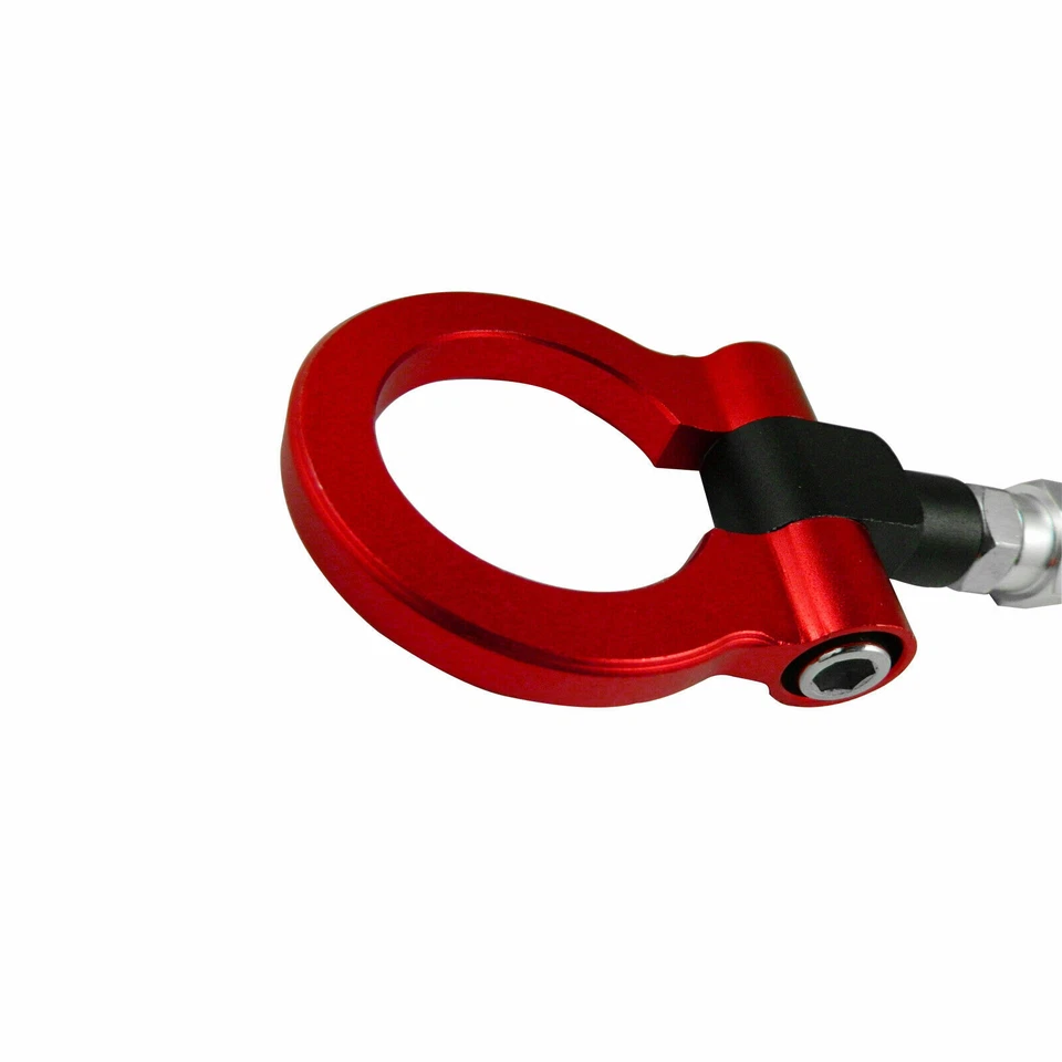 1x Gancho de remolque de metal rojo deportivo CNC pista carreras para BMW 325i 328i 330i 335i E90 E46 Foto 4 de 4