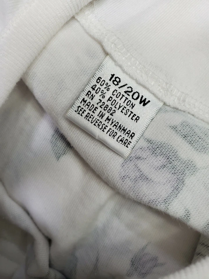 Camisa Top Blusa LA Blues Mujer Talla 18W/20W 18/20 Púrpura Verde Blanco Floral Foto 3 de 4