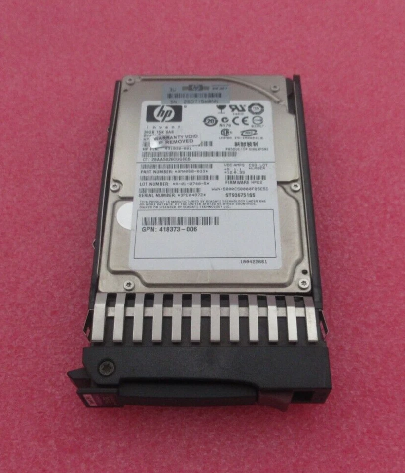 HP DH0036BALWK 36GB 3Gb/s 15K SAS SP 2.5" Hot-Swap HDD Hard Drive 432322-001 - Image 3 of 4