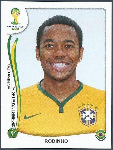 PANINI WORLD CUP 2014- #047-BRASIL-BRAZILMANCHESTER CITY-ROBINHO